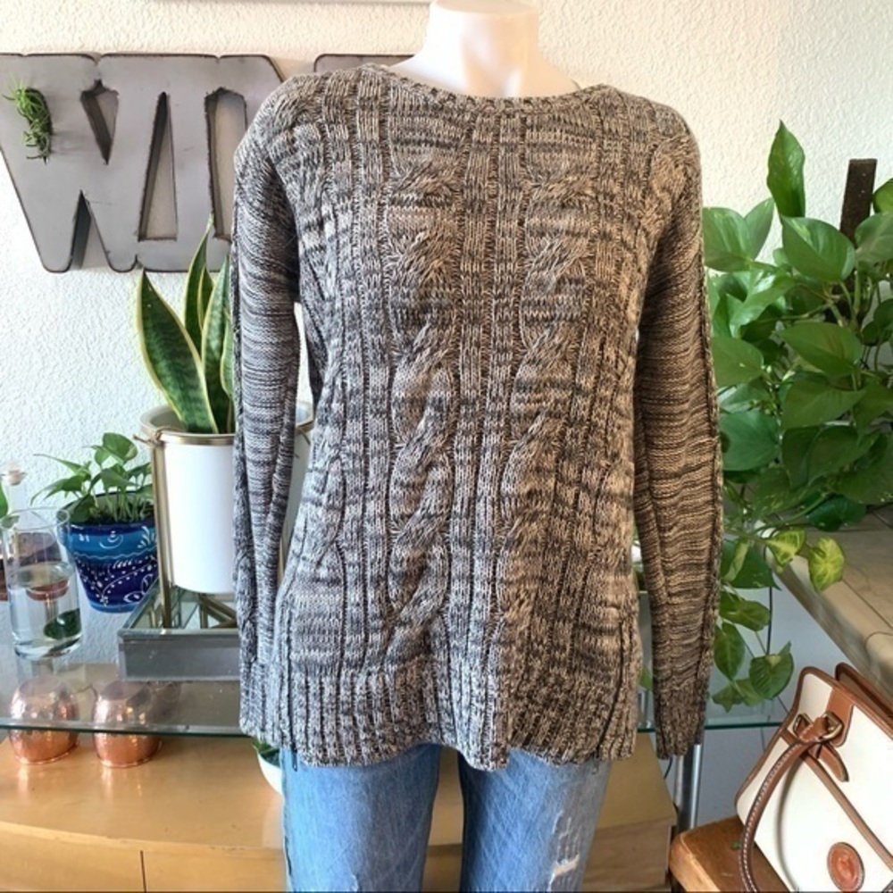 Michael Stars marled grey crew neck sweater